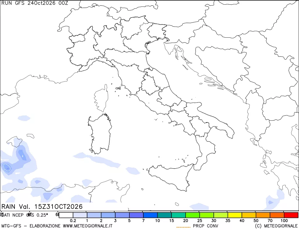 mappa Precipitazioni totali e convettive