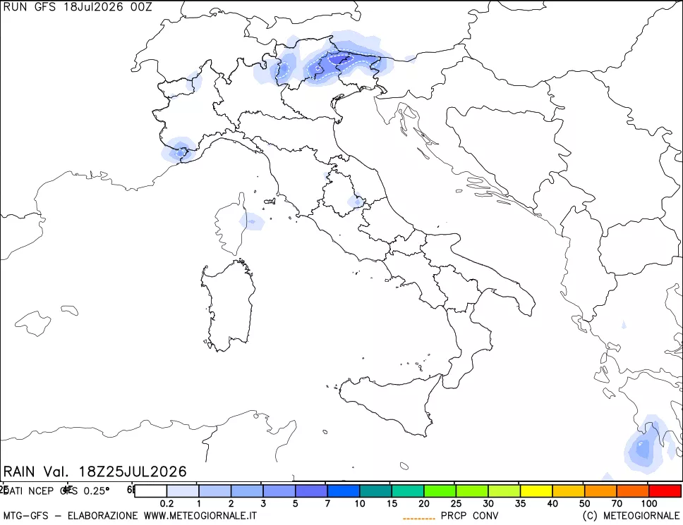 mappa Precipitazioni totali e convettive