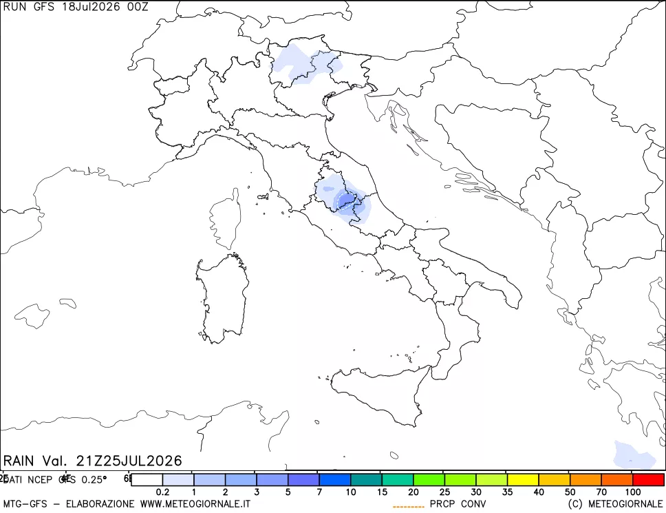 mappa Precipitazioni totali e convettive