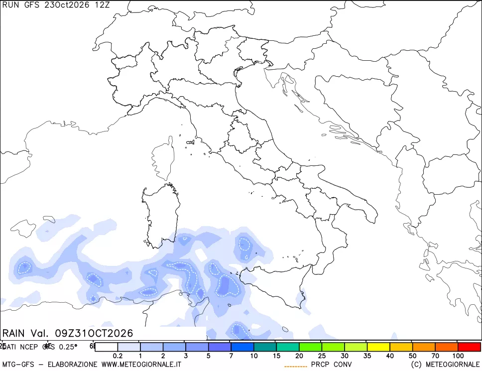 mappa Precipitazioni totali e convettive