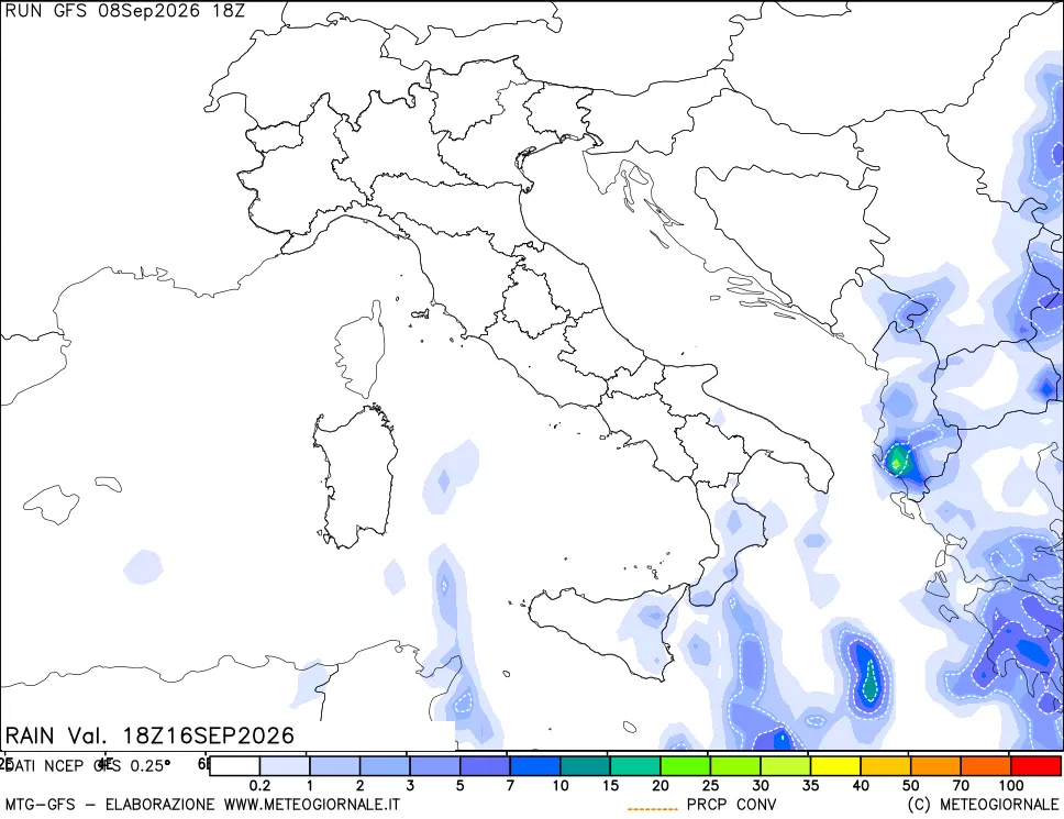mappa Precipitazioni totali e convettive