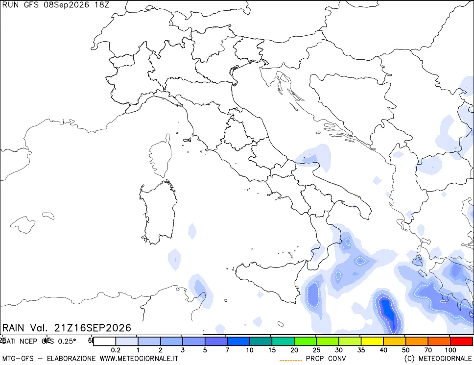 mappa Precipitazioni totali e convettive