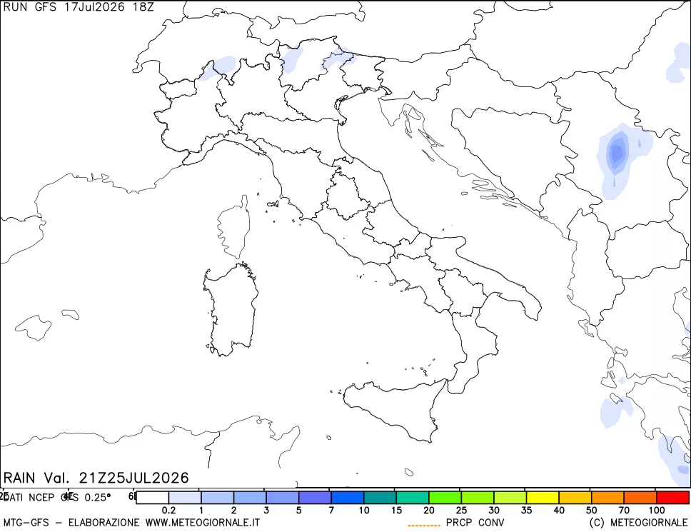 mappa Precipitazioni totali e convettive
