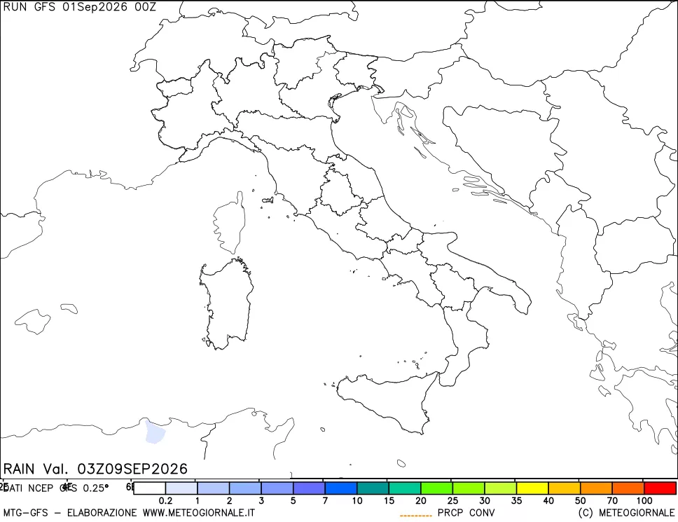 mappa Precipitazioni totali e convettive