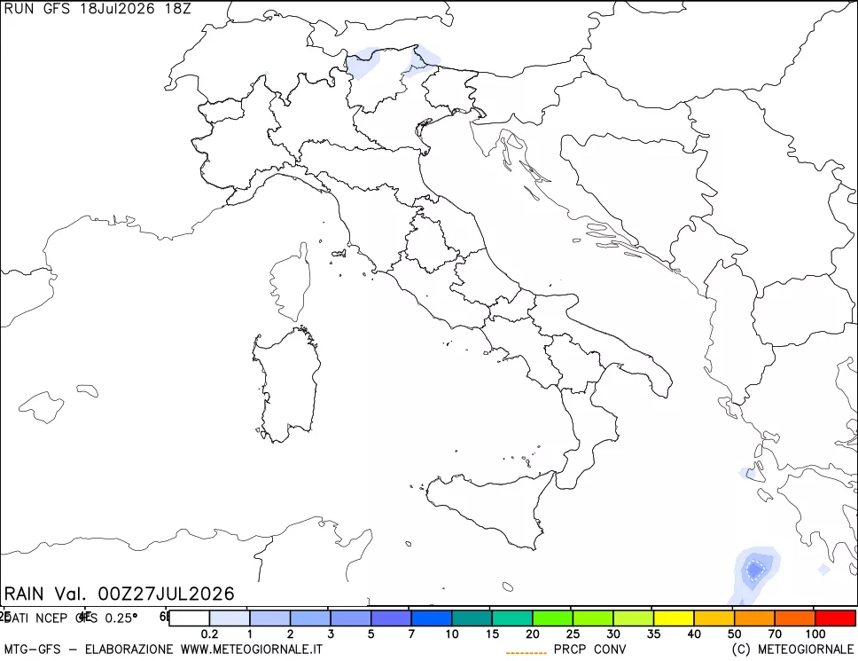mappa Precipitazioni totali e convettive