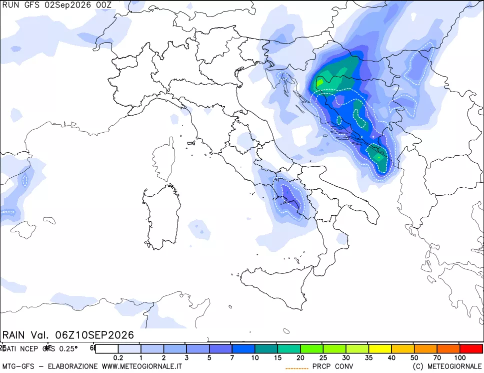 mappa Precipitazioni totali e convettive