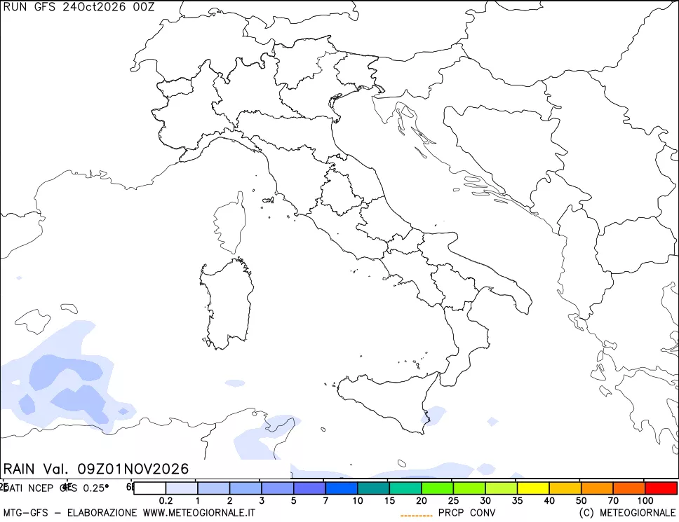 mappa Precipitazioni totali e convettive