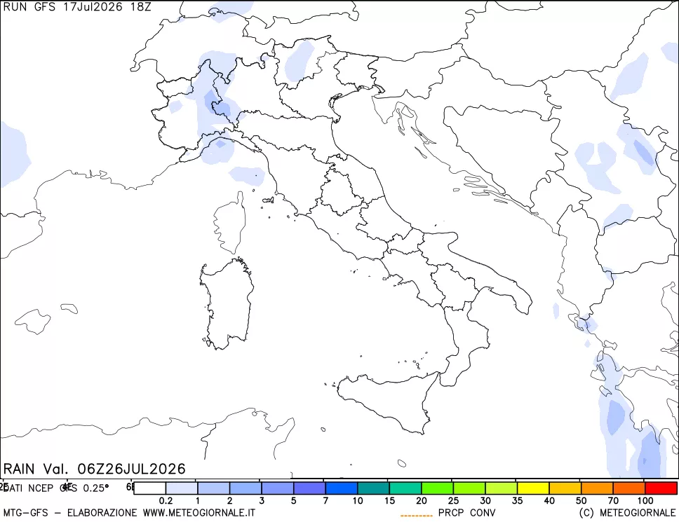 mappa Precipitazioni totali e convettive