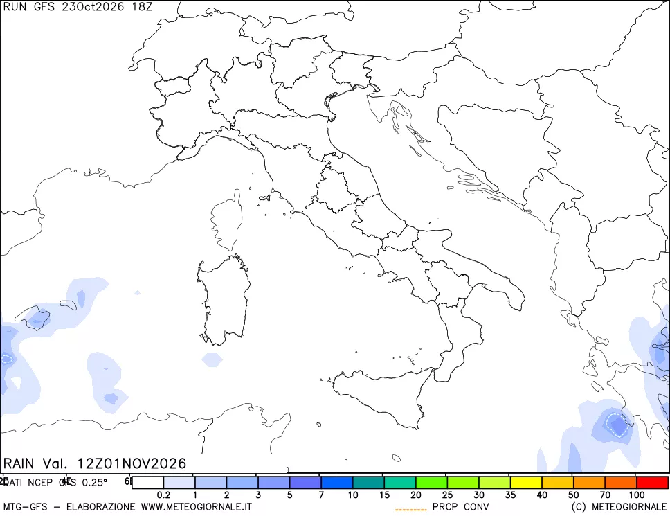 mappa Precipitazioni totali e convettive