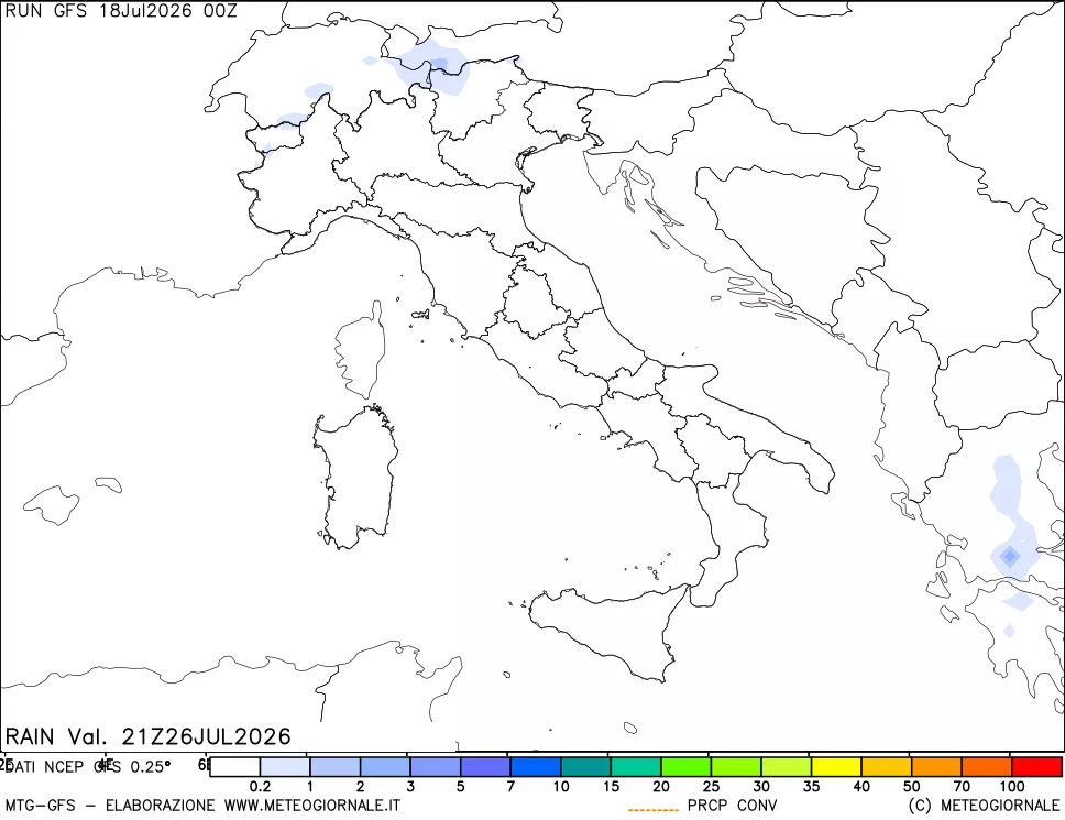 mappa Precipitazioni totali e convettive