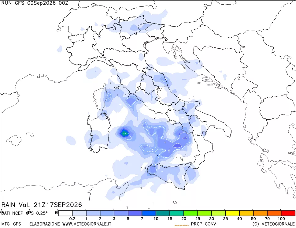 mappa Precipitazioni totali e convettive