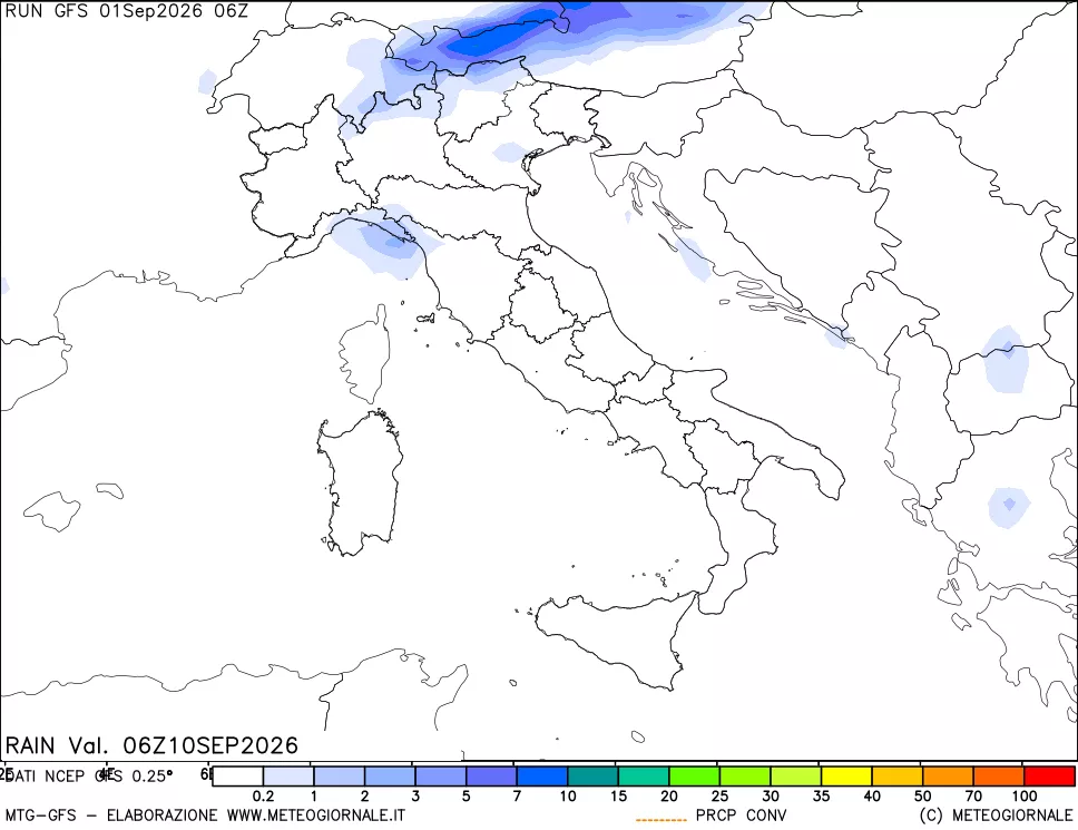 mappa Precipitazioni totali e convettive