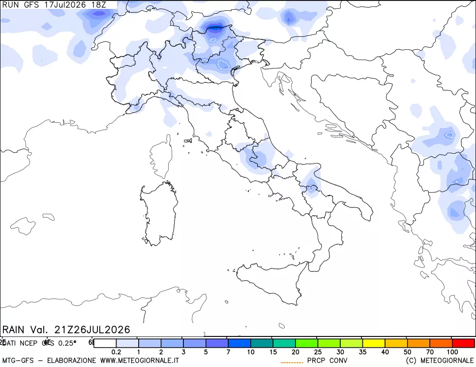 mappa Precipitazioni totali e convettive