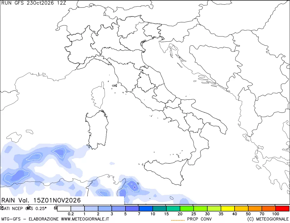 mappa Precipitazioni totali e convettive