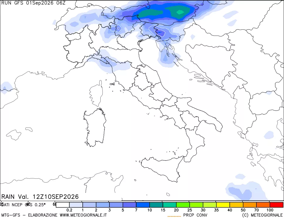 mappa Precipitazioni totali e convettive