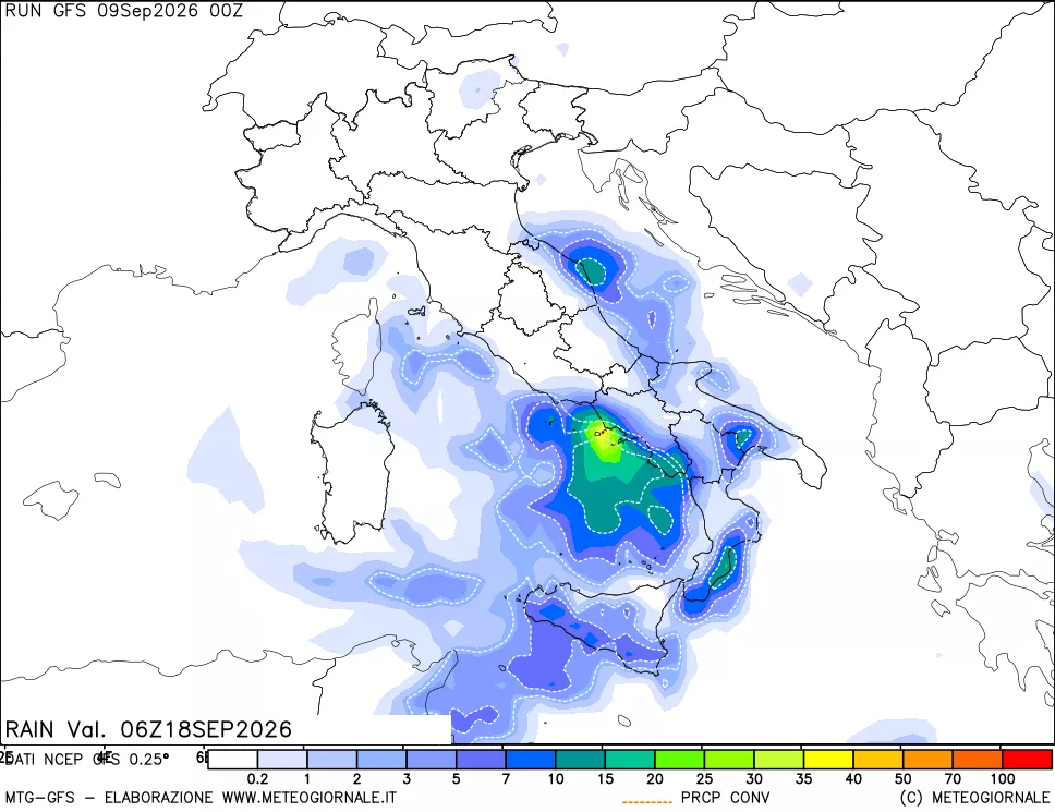 mappa Precipitazioni totali e convettive