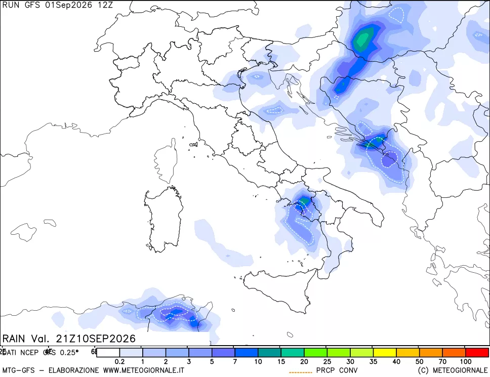 mappa Precipitazioni totali e convettive