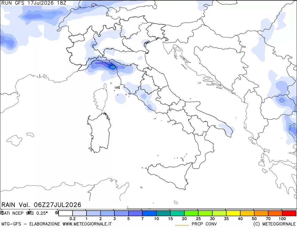 mappa Precipitazioni totali e convettive
