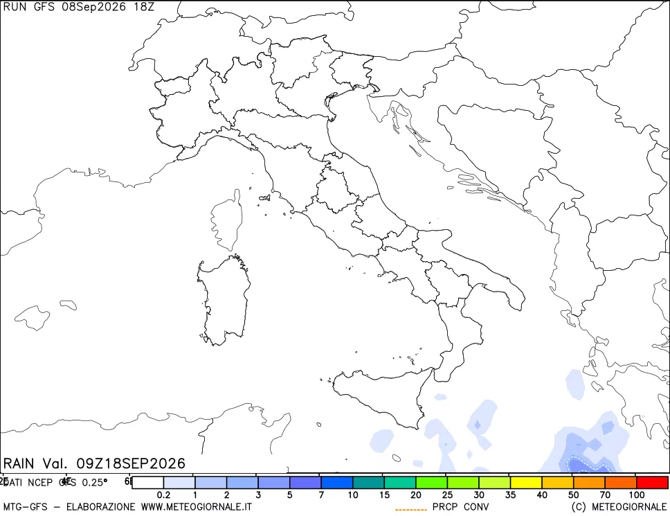 mappa Precipitazioni totali e convettive