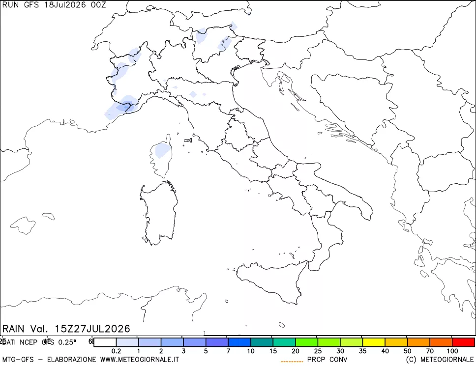 mappa Precipitazioni totali e convettive