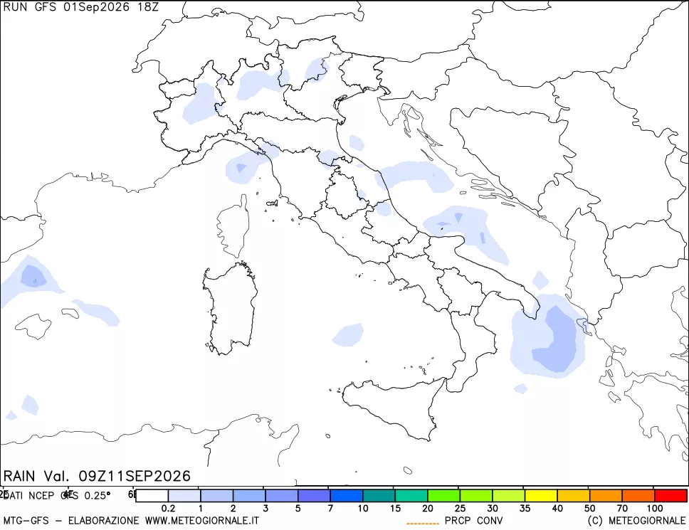 mappa Precipitazioni totali e convettive