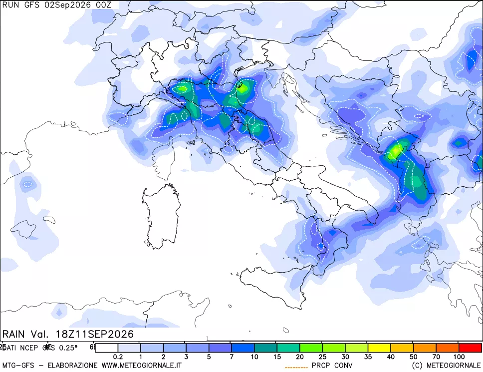 mappa Precipitazioni totali e convettive
