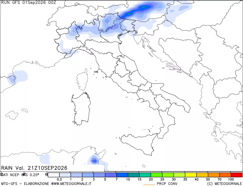 mappa Precipitazioni totali e convettive