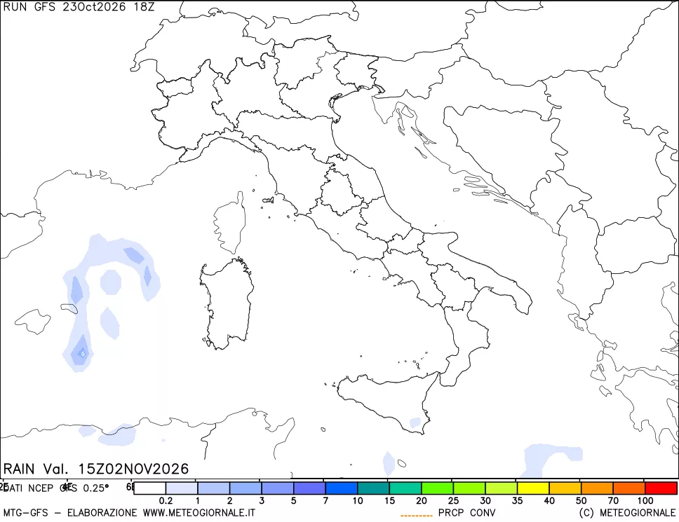 mappa Precipitazioni totali e convettive