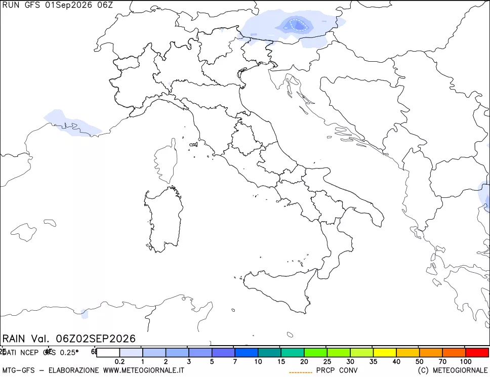 mappa Precipitazioni totali e convettive