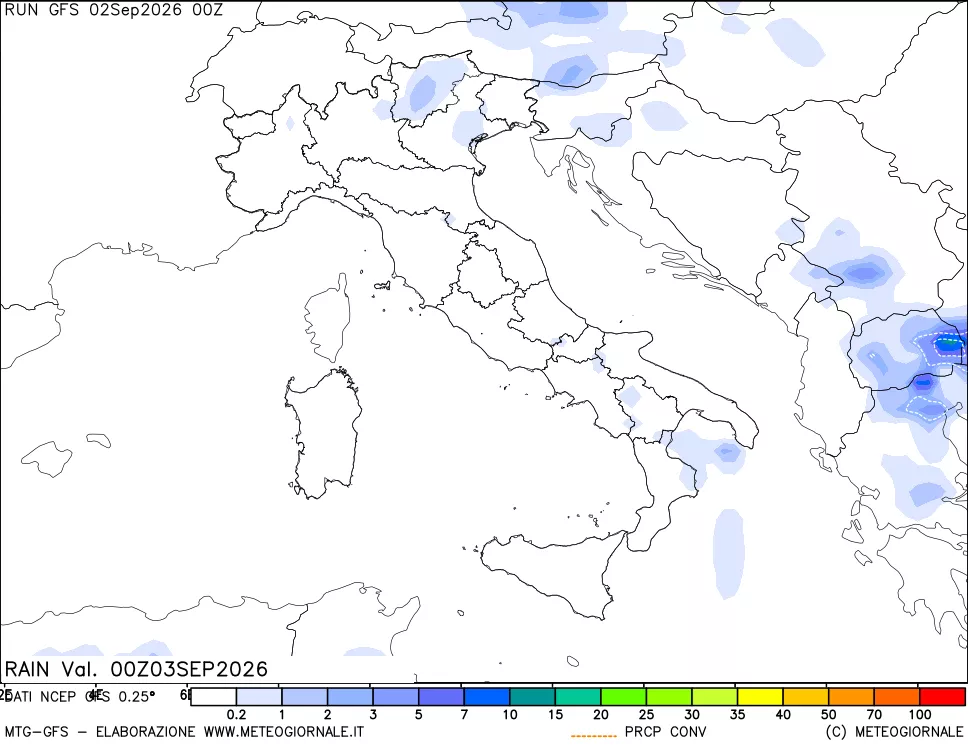mappa Precipitazioni totali e convettive