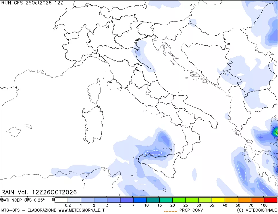 mappa Precipitazioni totali e convettive