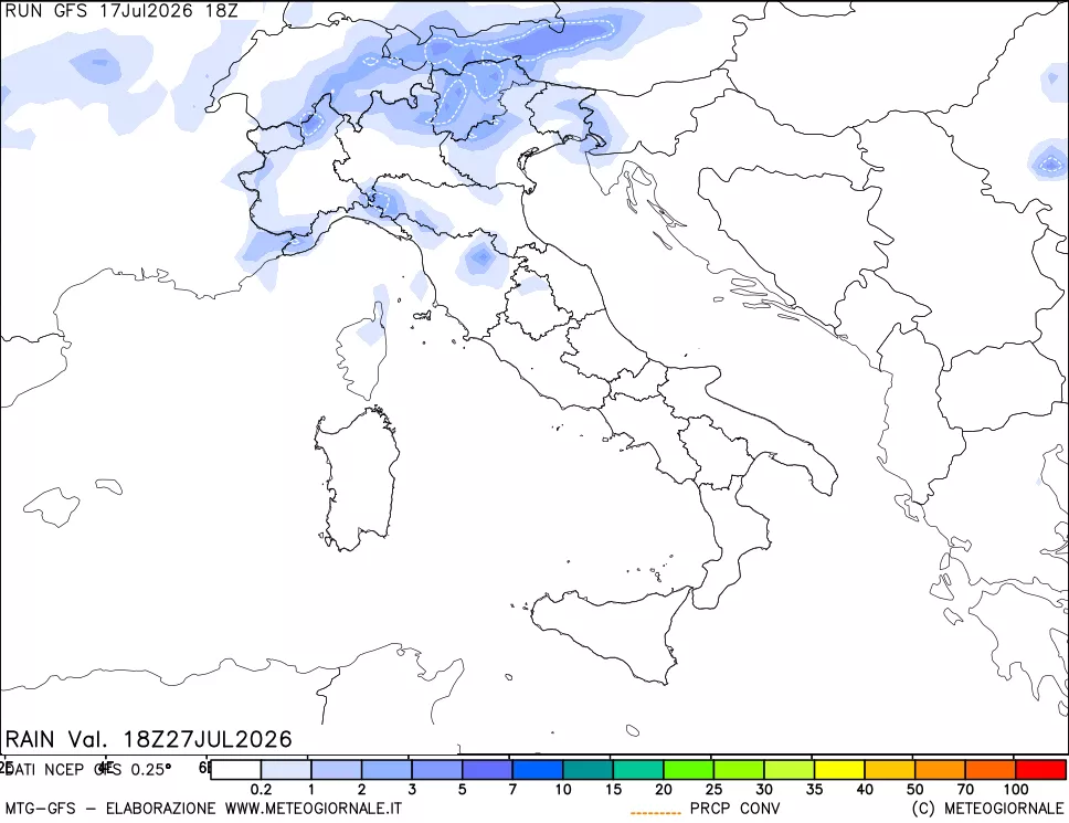 mappa Precipitazioni totali e convettive