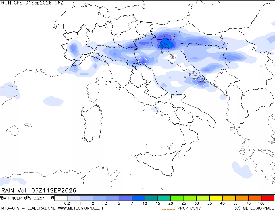 mappa Precipitazioni totali e convettive