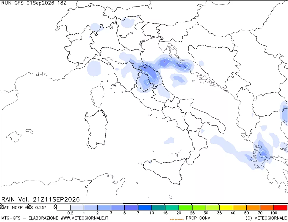mappa Precipitazioni totali e convettive