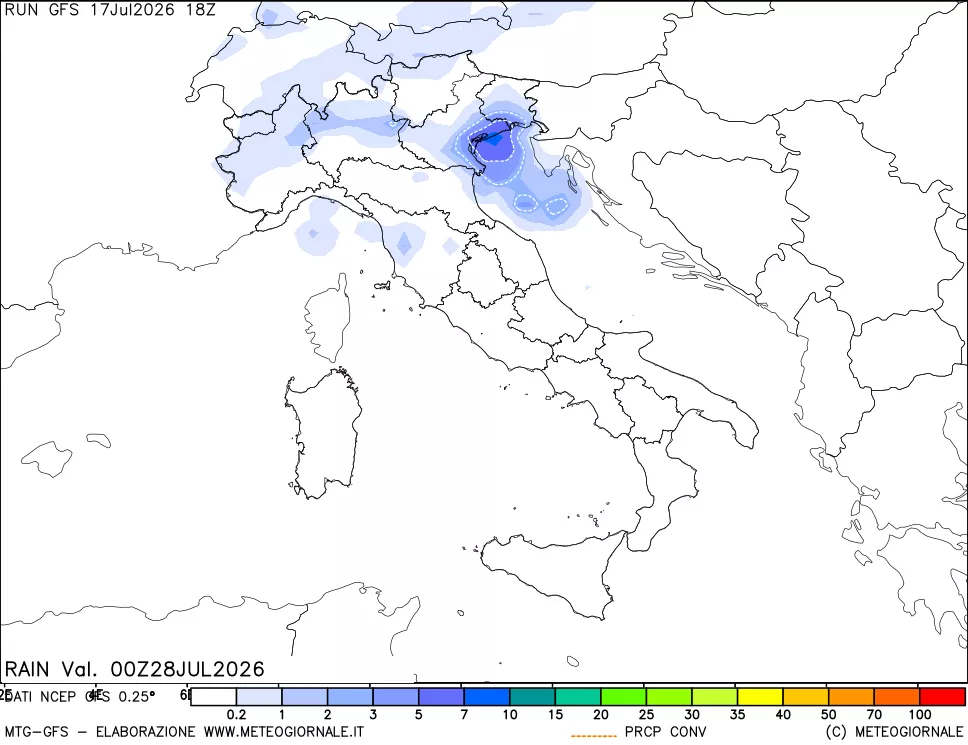 mappa Precipitazioni totali e convettive