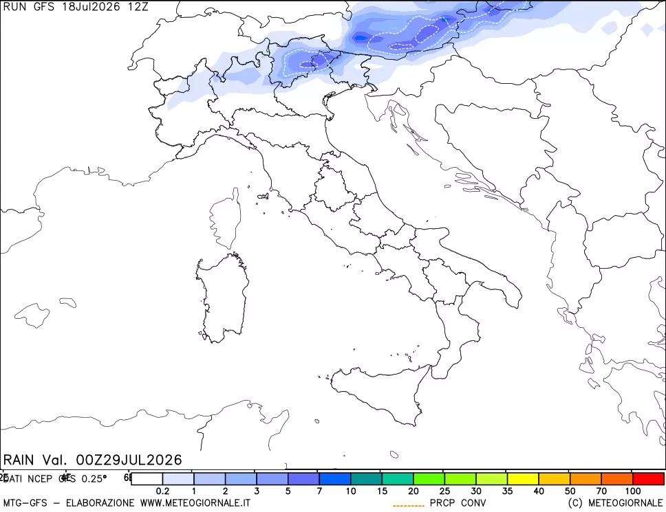 mappa Precipitazioni totali e convettive