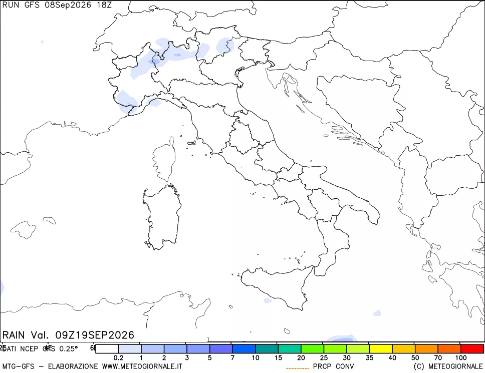 mappa Precipitazioni totali e convettive