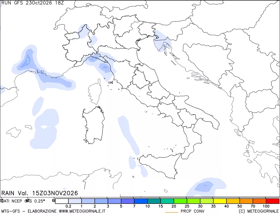 mappa Precipitazioni totali e convettive