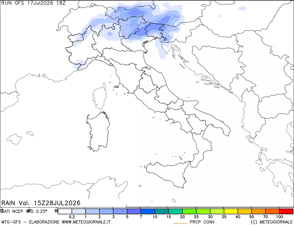 mappa Precipitazioni totali e convettive