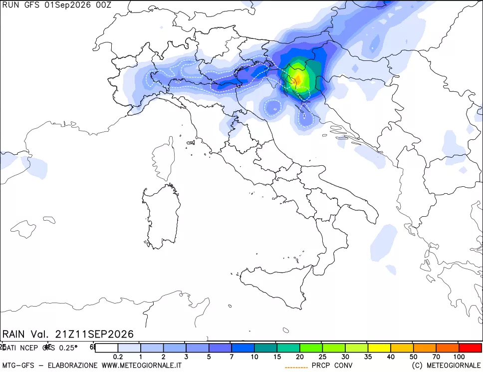 mappa Precipitazioni totali e convettive