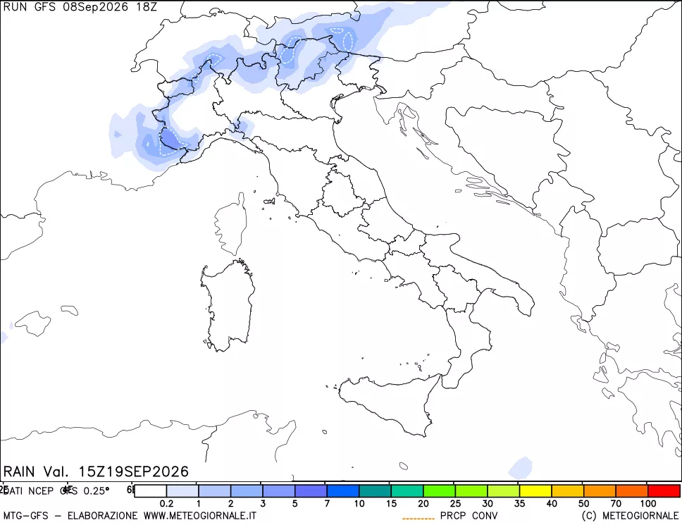 mappa Precipitazioni totali e convettive