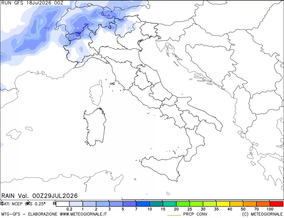 mappa Precipitazioni totali e convettive