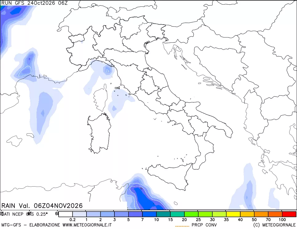 mappa Precipitazioni totali e convettive