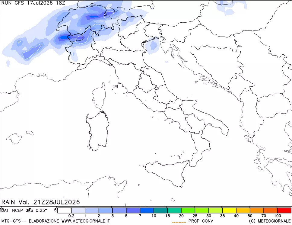 mappa Precipitazioni totali e convettive