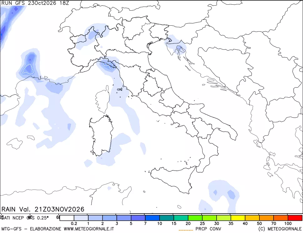 mappa Precipitazioni totali e convettive