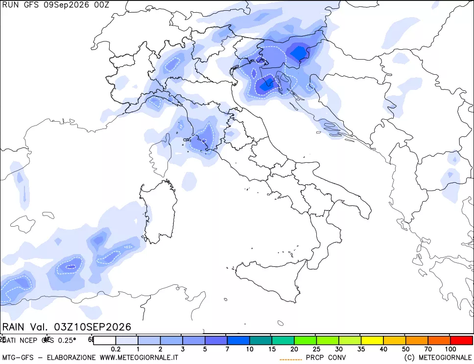 mappa Precipitazioni totali e convettive