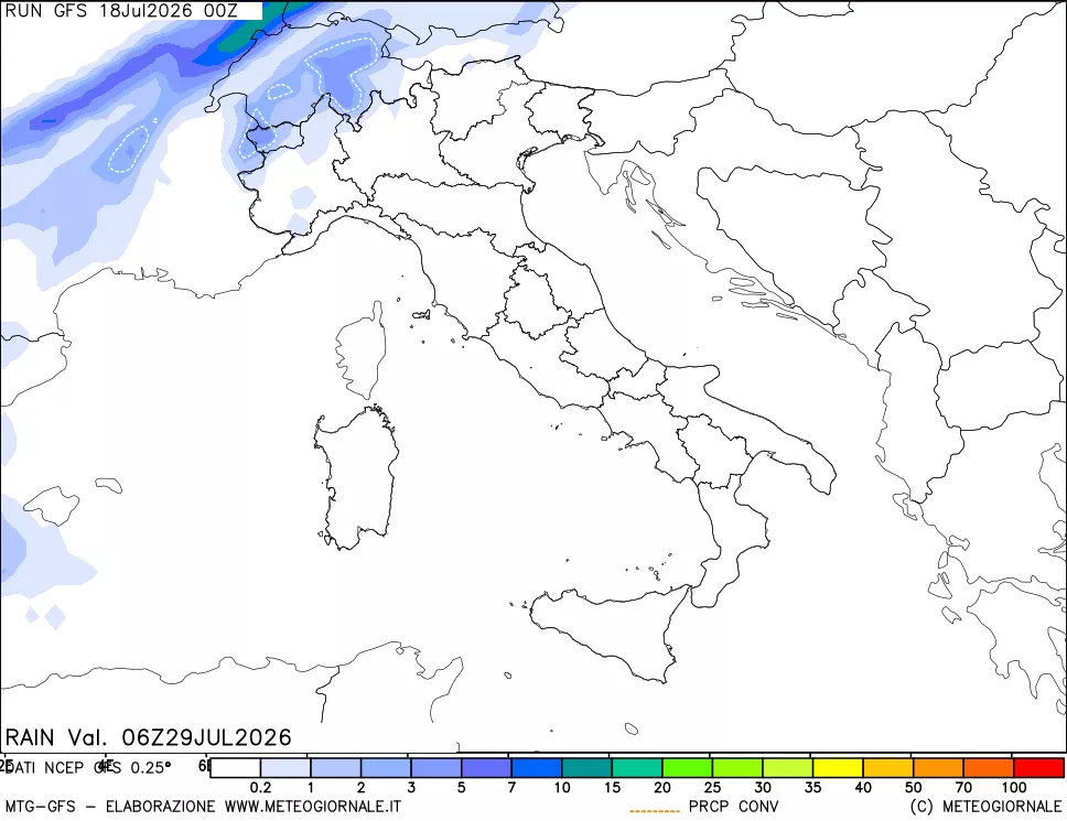 mappa Precipitazioni totali e convettive
