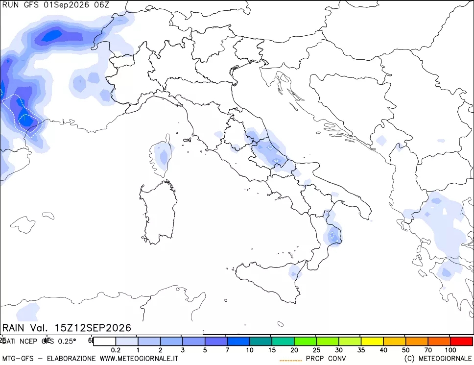 mappa Precipitazioni totali e convettive