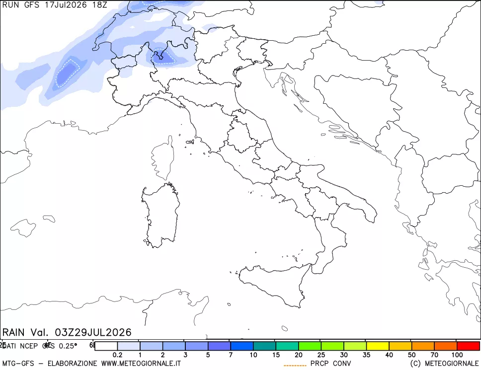 mappa Precipitazioni totali e convettive
