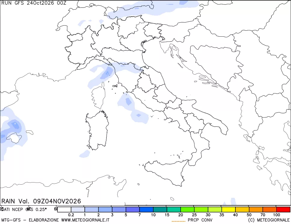 mappa Precipitazioni totali e convettive